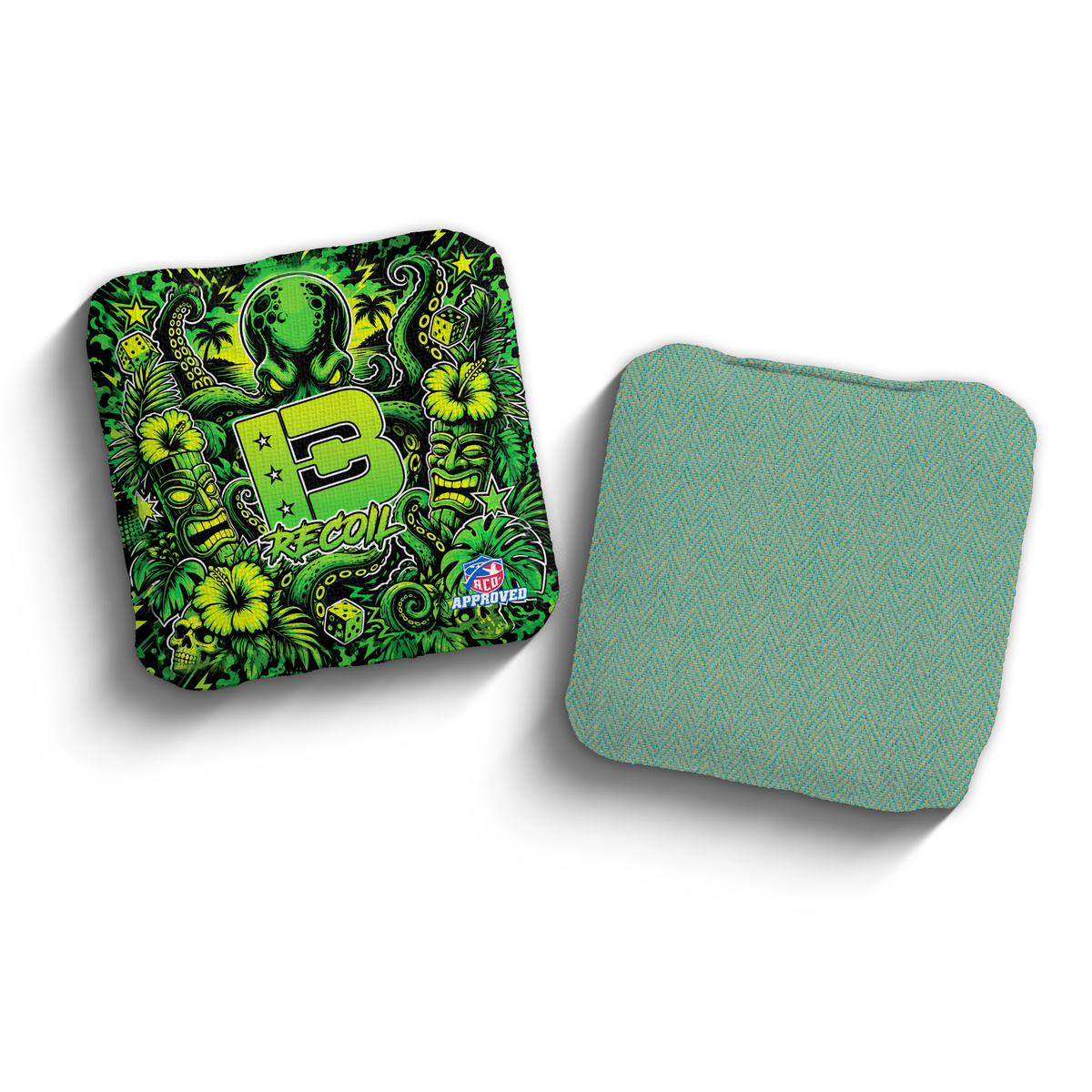 2027 Brotherhood Cornhole Recoil Tiki Takeover Edition ACO Stamped Cornhole Bags - Kraken Cove