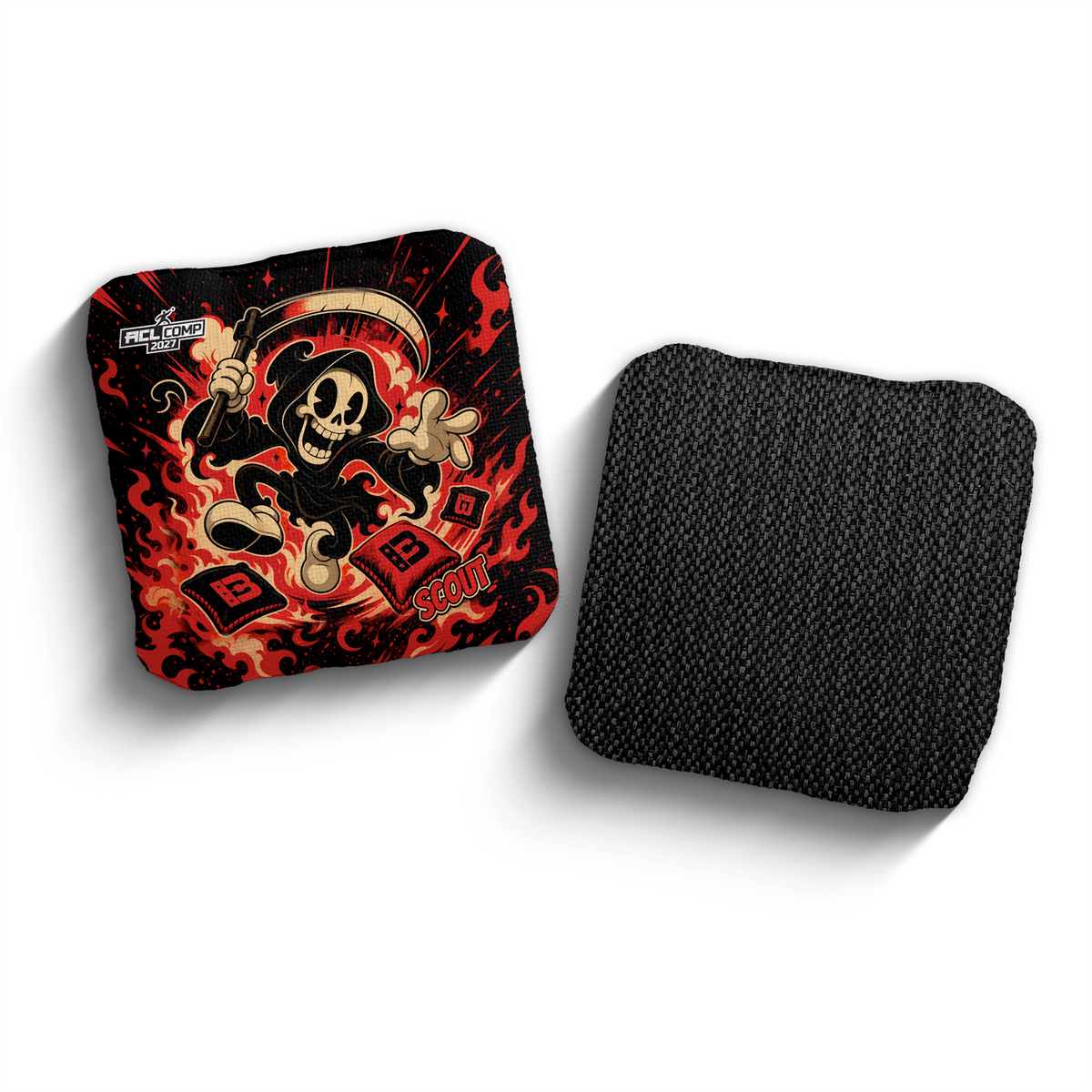 2027 Brotherhood Cornhole Scout Reaper Parade Edition ACL Comp Stamped Cornhole Bags - Red