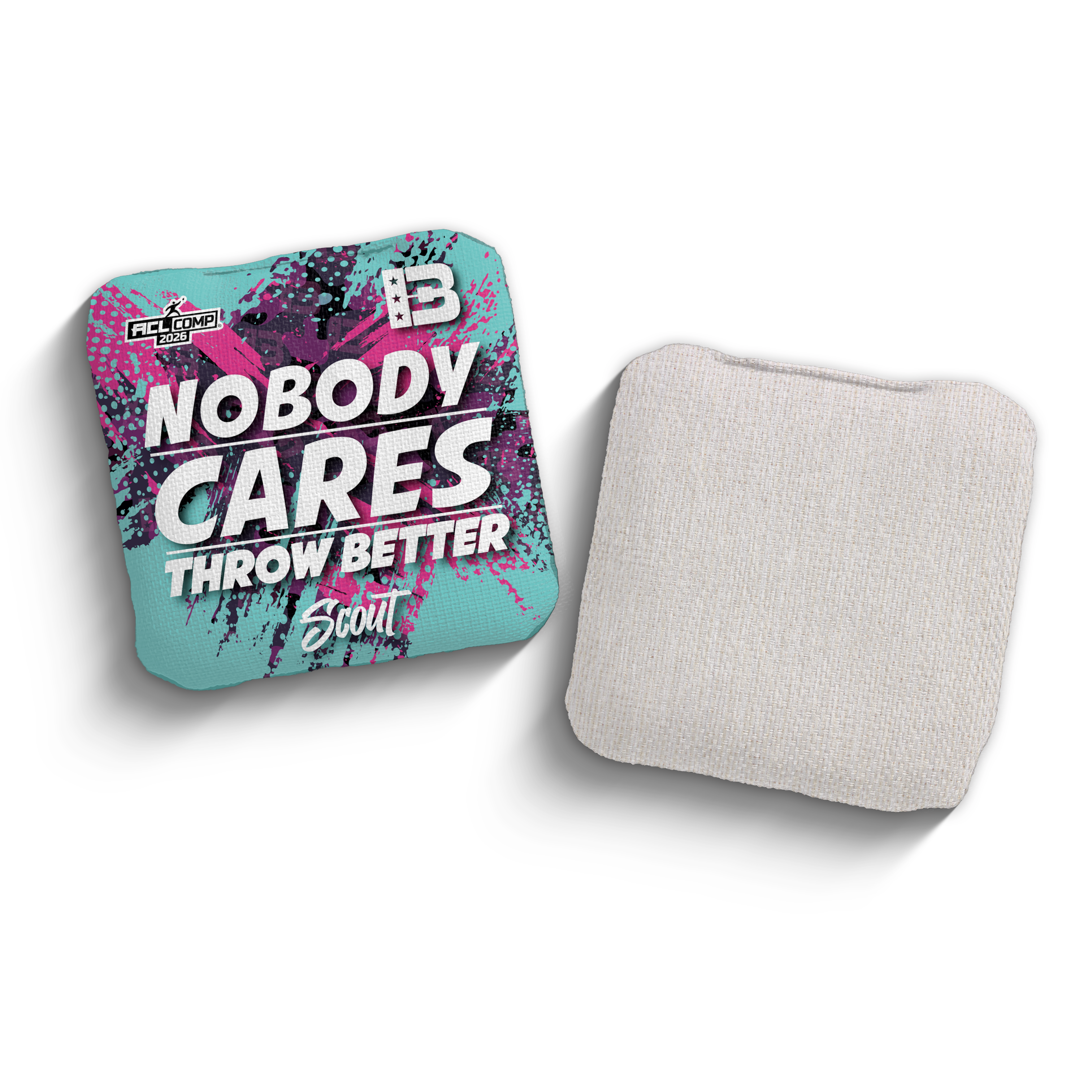 2026 Brotherhood Cornhole Scout Nobody Cares Throw Better Edition ACL Comp Stamped Cornhole Bags - Brotherhood Cornhole
