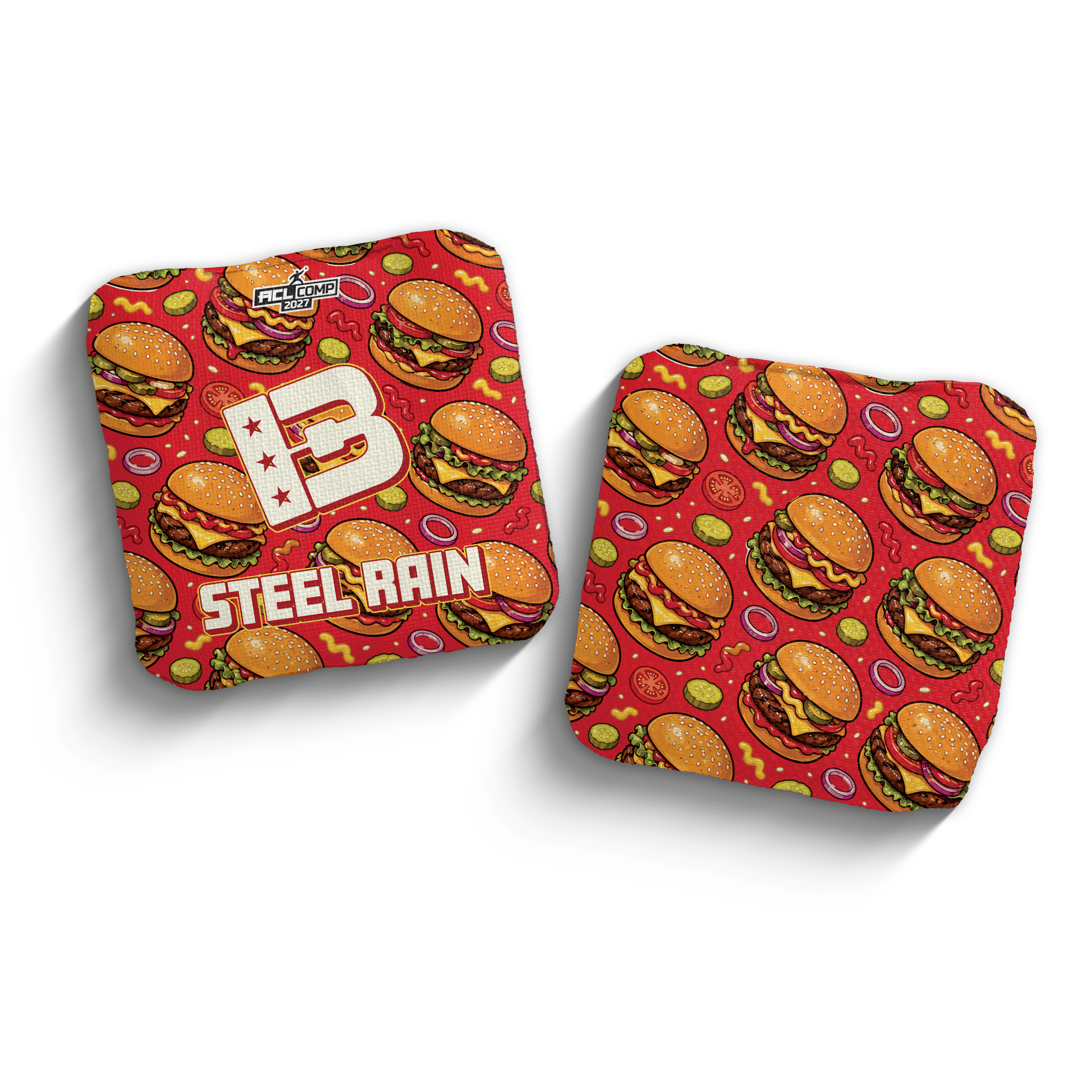 2027 Brotherhood Cornhole Steel Rain "The Burger" Edition ACL Pro Stamped Cornhole Bags - Brotherhood Cornhole