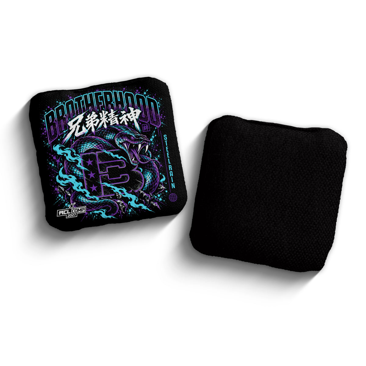 Brotherhood Cornhole Steel Rain Different Breed snake design cornhole bags