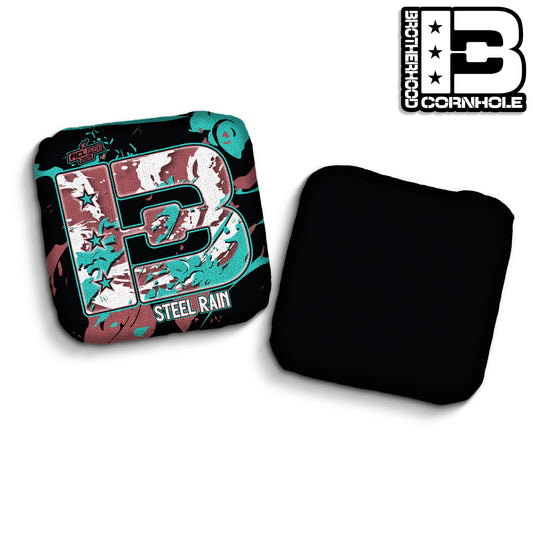 2025 Brotherhood Cornhole Steel Rain Marble Edition ACL Pro Stamped Cornhole Bags