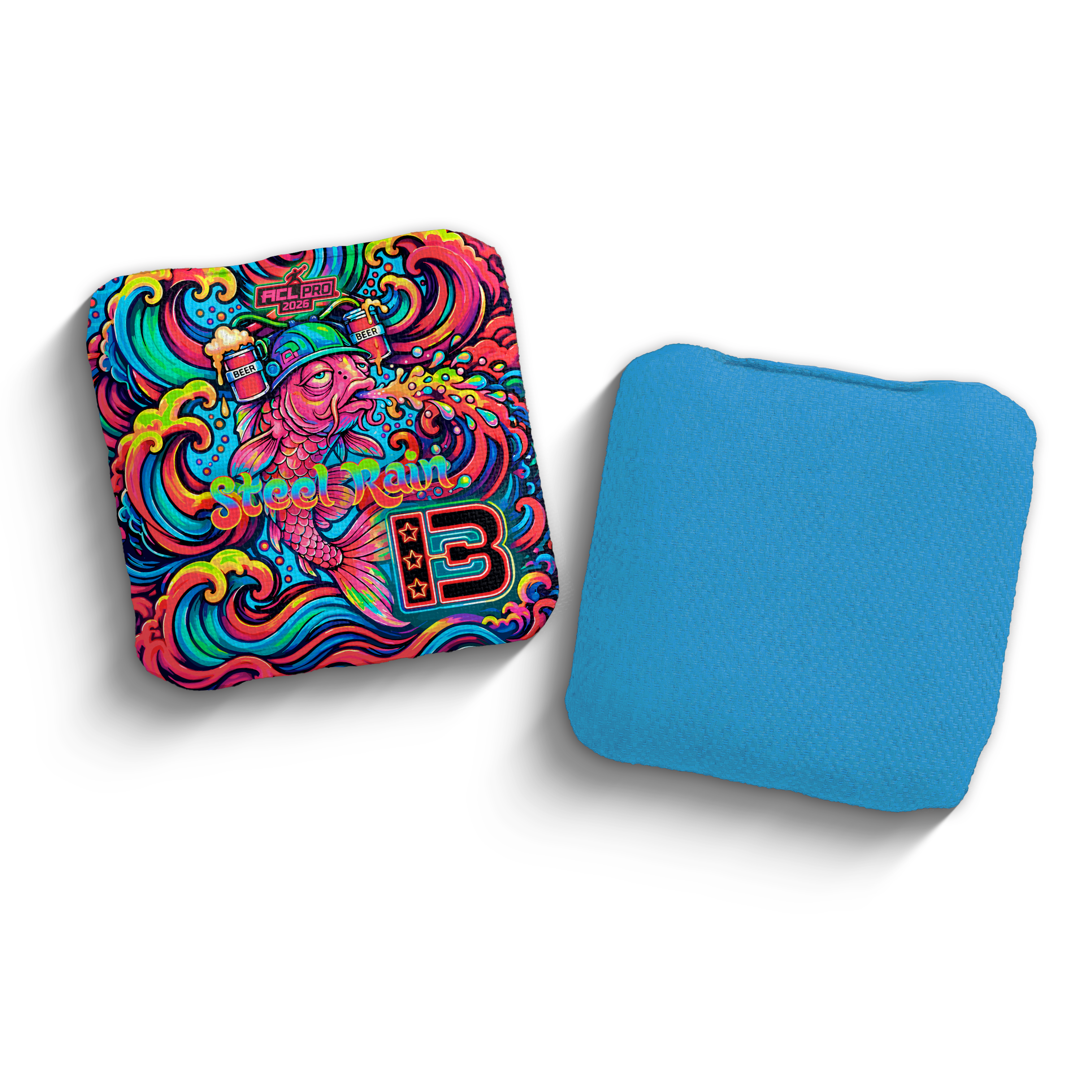 2026 Brotherhood Cornhole Steel Rain Hypnotic Koi Edition ACL Comp Stamped Cornhole Bags