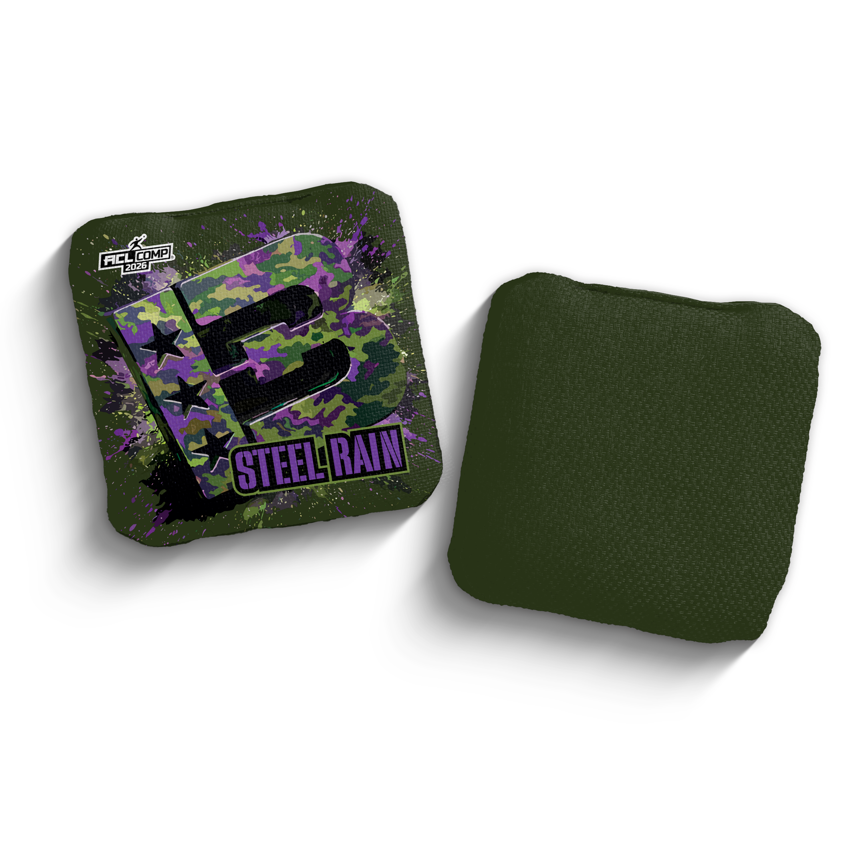 2026 Brotherhood Cornhole Steel Rain 3D Camo Edition ACL Comp Stamped Cornhole Bags - Brotherhood Cornhole