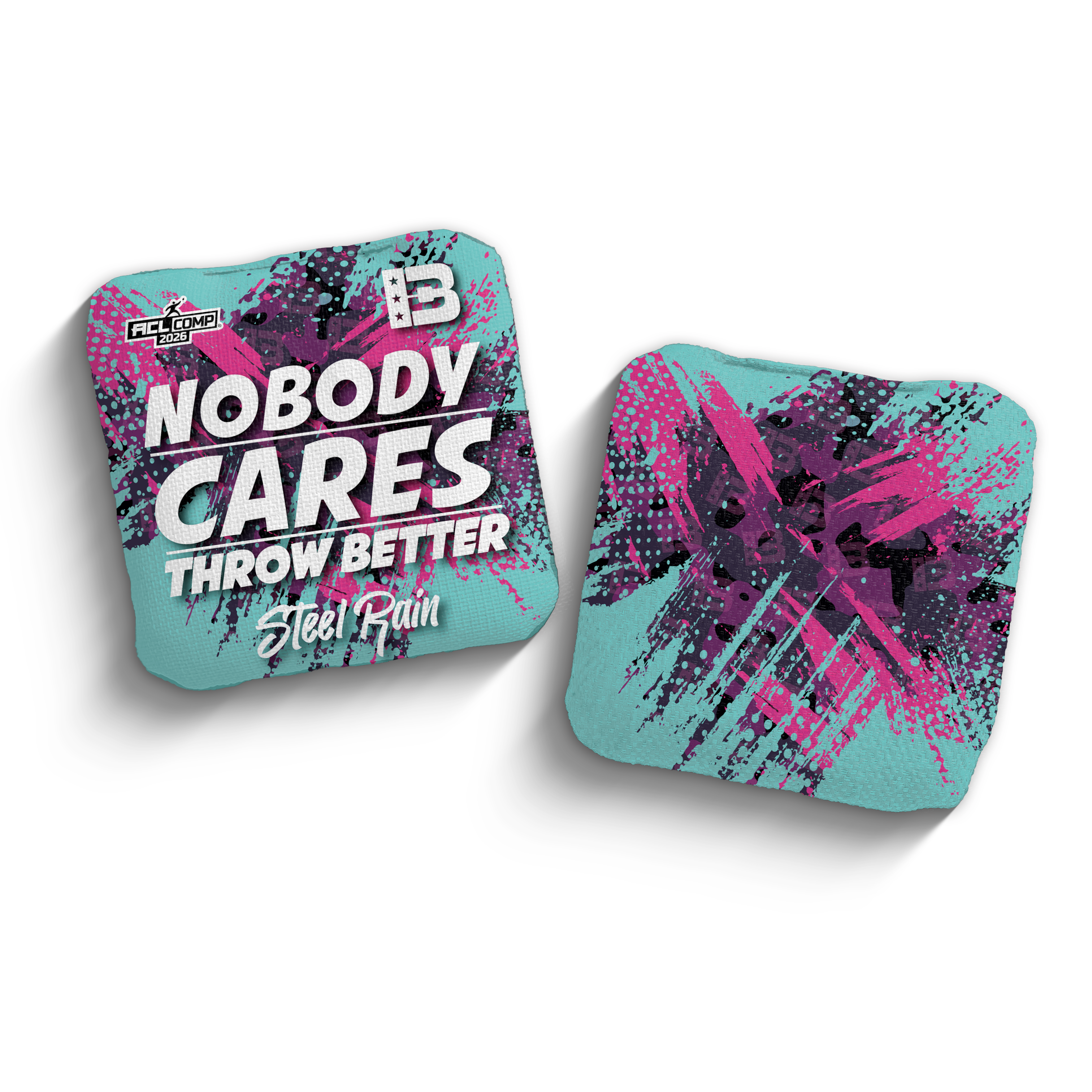 2026 Brotherhood Cornhole Steel Rain Nobody Cares Throw Better Edition ACL Pro Stamped Cornhole Bags - Brotherhood Cornhole