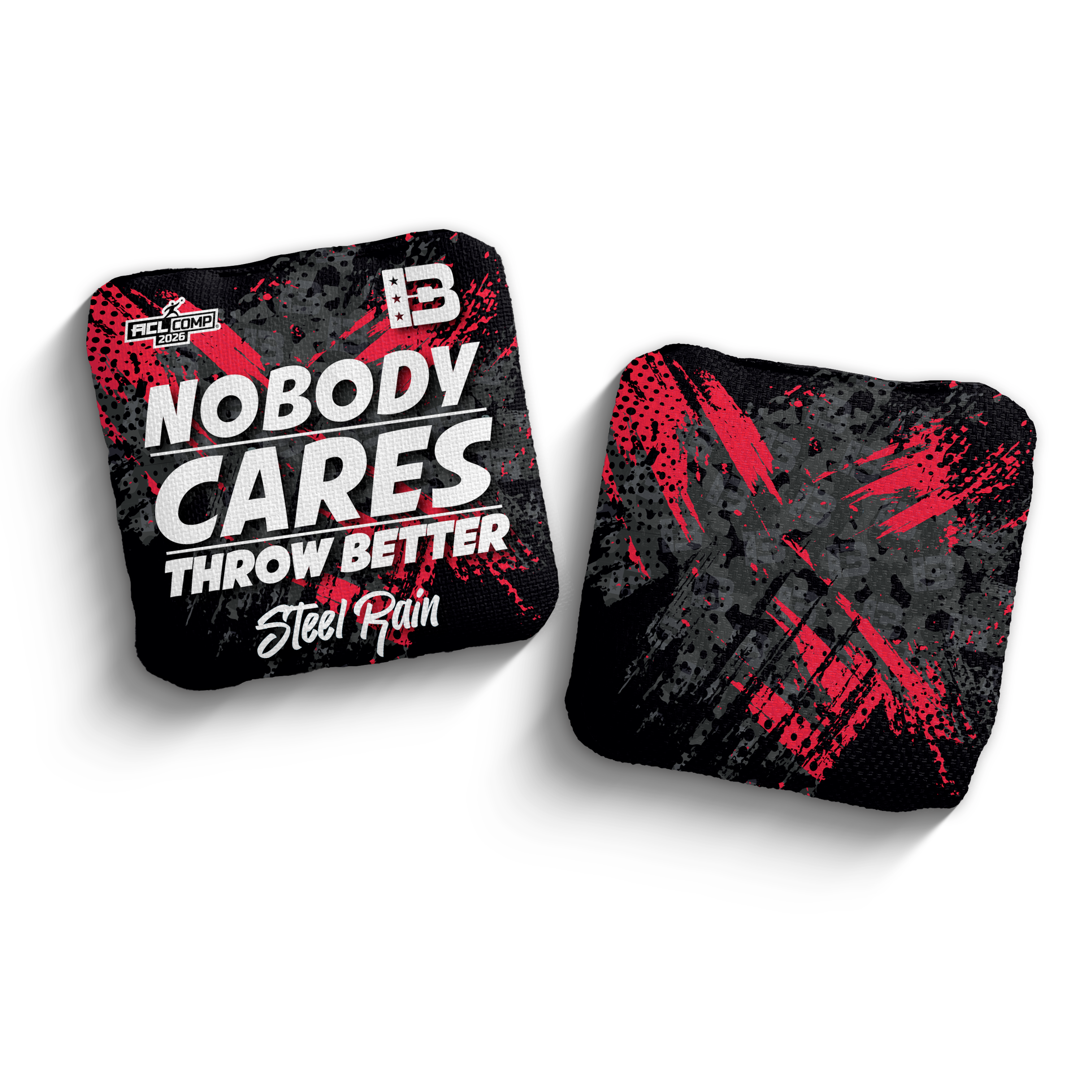 2026 Brotherhood Cornhole Steel Rain Nobody Cares Throw Better Edition ACL Pro Stamped Cornhole Bags - Brotherhood Cornhole