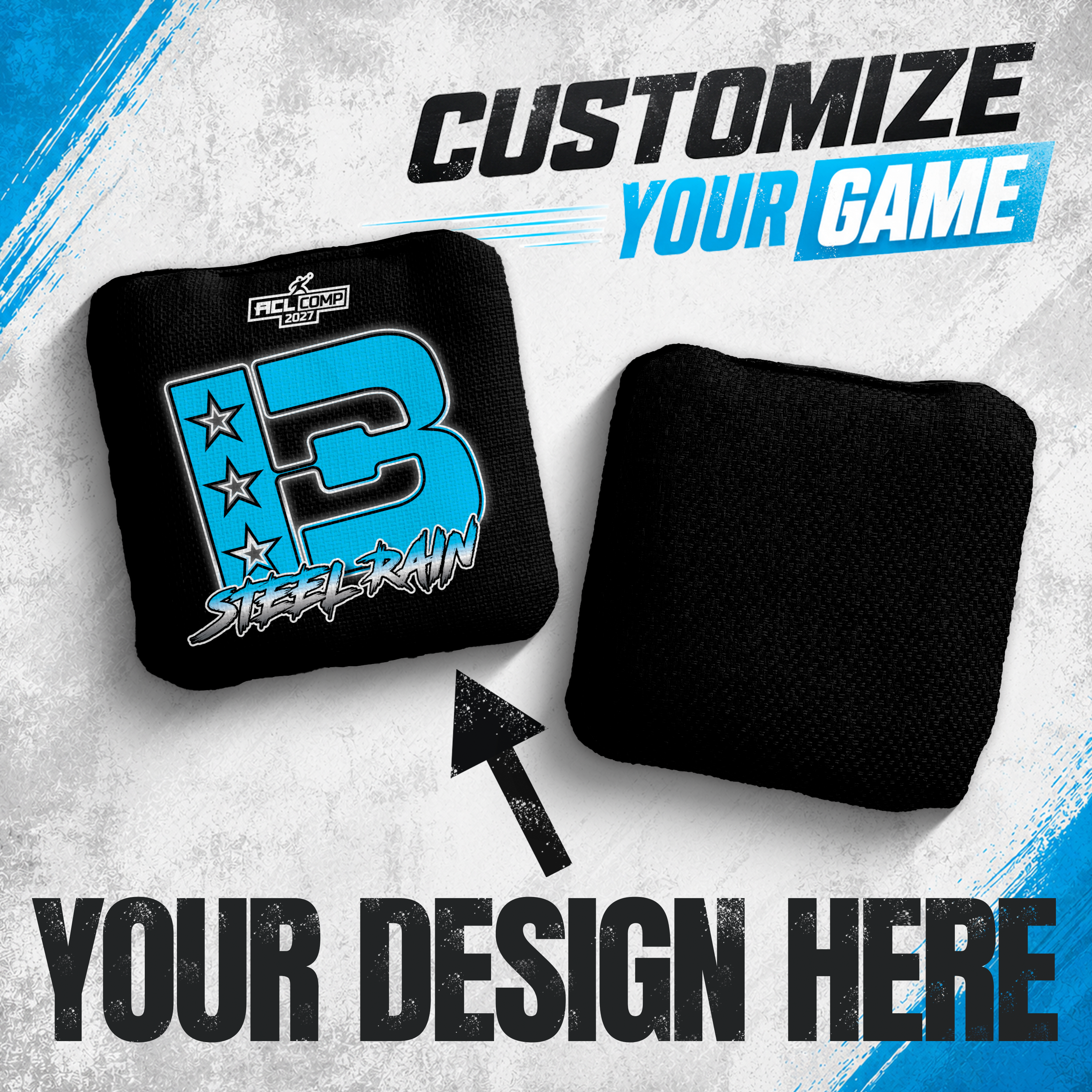 2027 Brotherhood Cornhole Custom Steel Rain ACL Comp Stamped Cornhole Bags