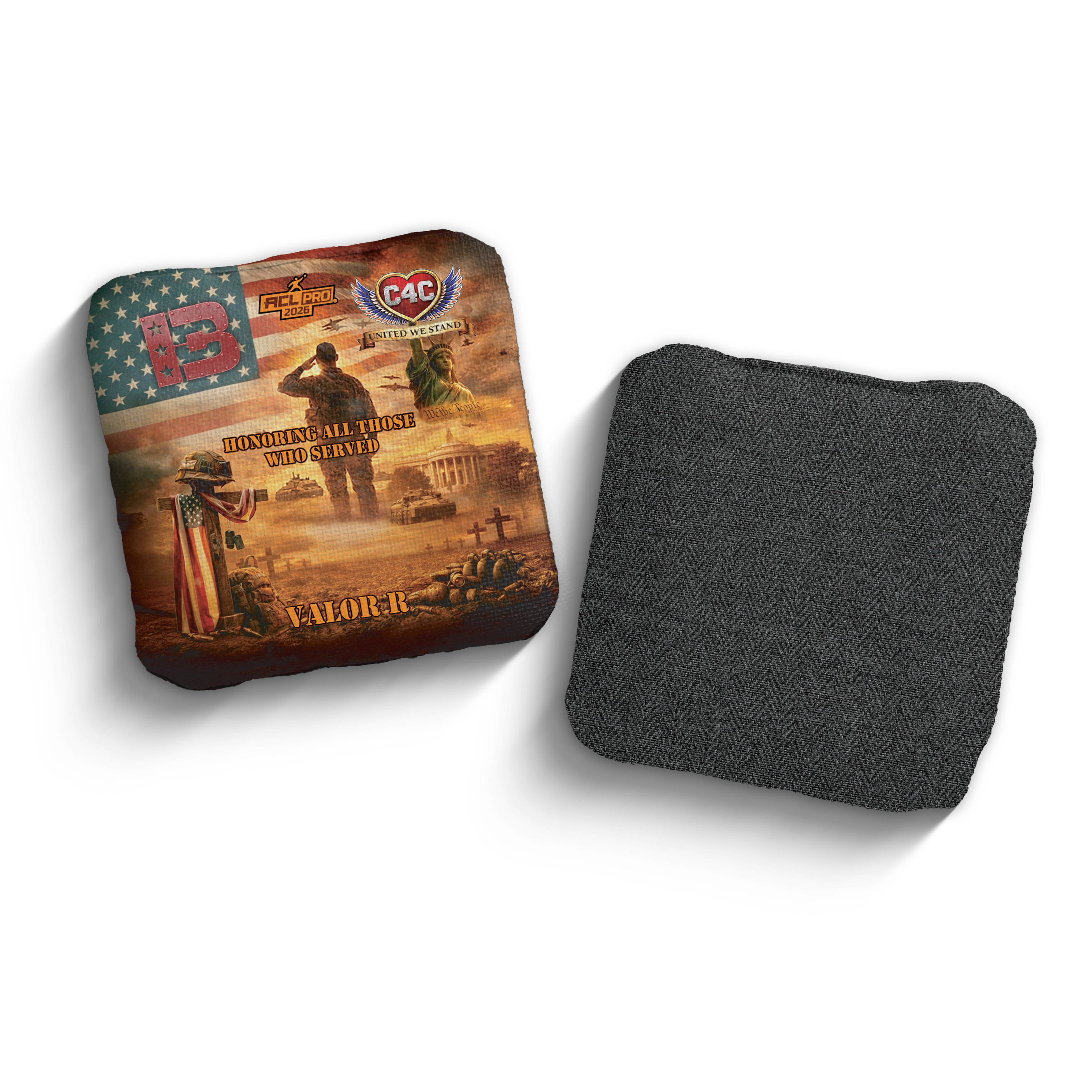 2026 Brotherhood Cornhole Valor Cornhole 4 Charity Collaboration ACL Pro Stamped Cornhole Bags