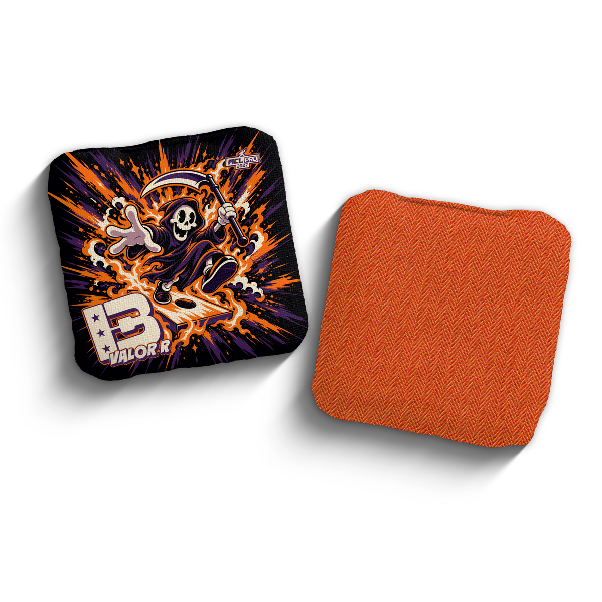 2027 Brotherhood Cornhole Valor Reaper Parade Edition ACL Pro Stamped Cornhole Bags - Orange