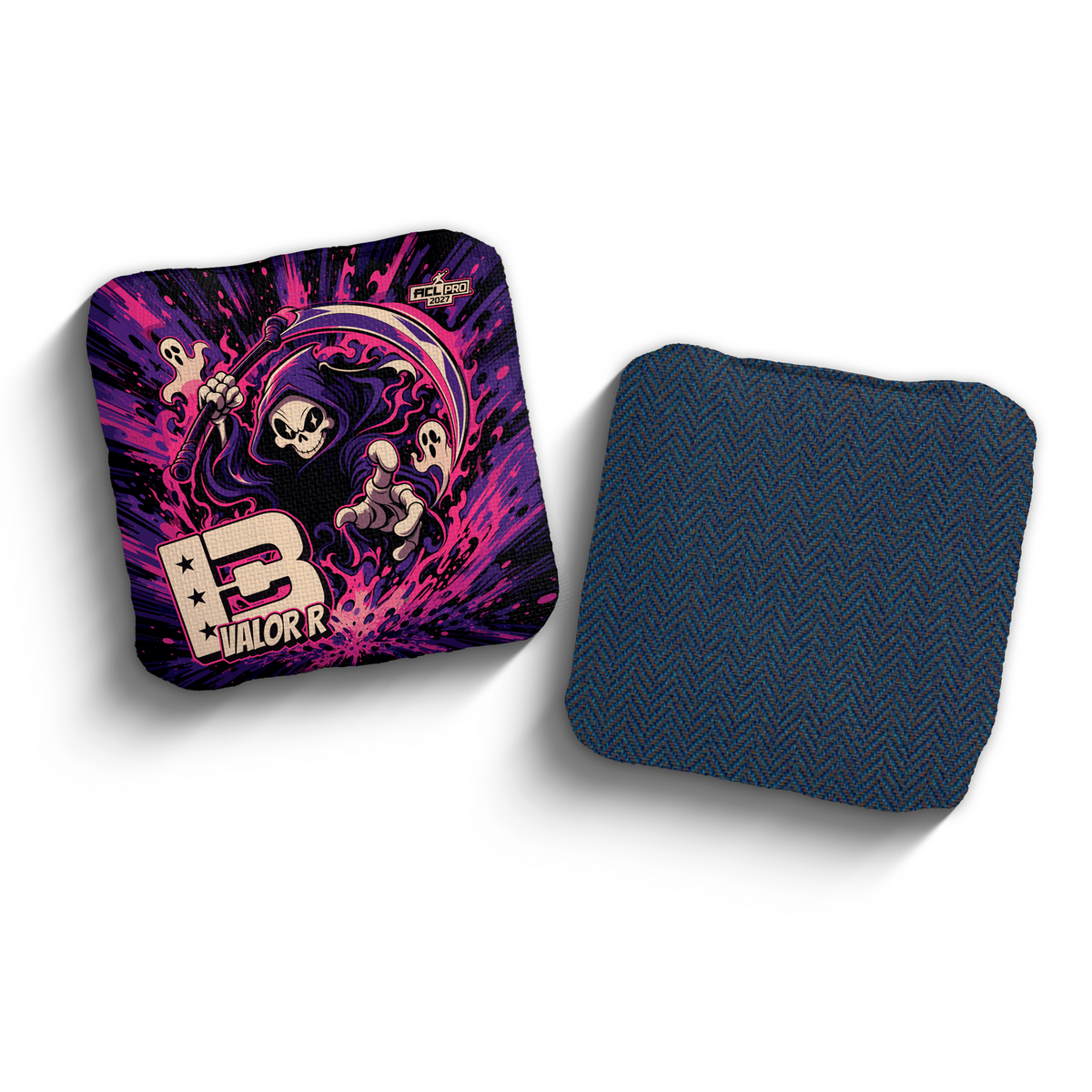 2027 Brotherhood Cornhole Valor Reaper Parade Edition ACL Pro Stamped Cornhole Bags - Purple
