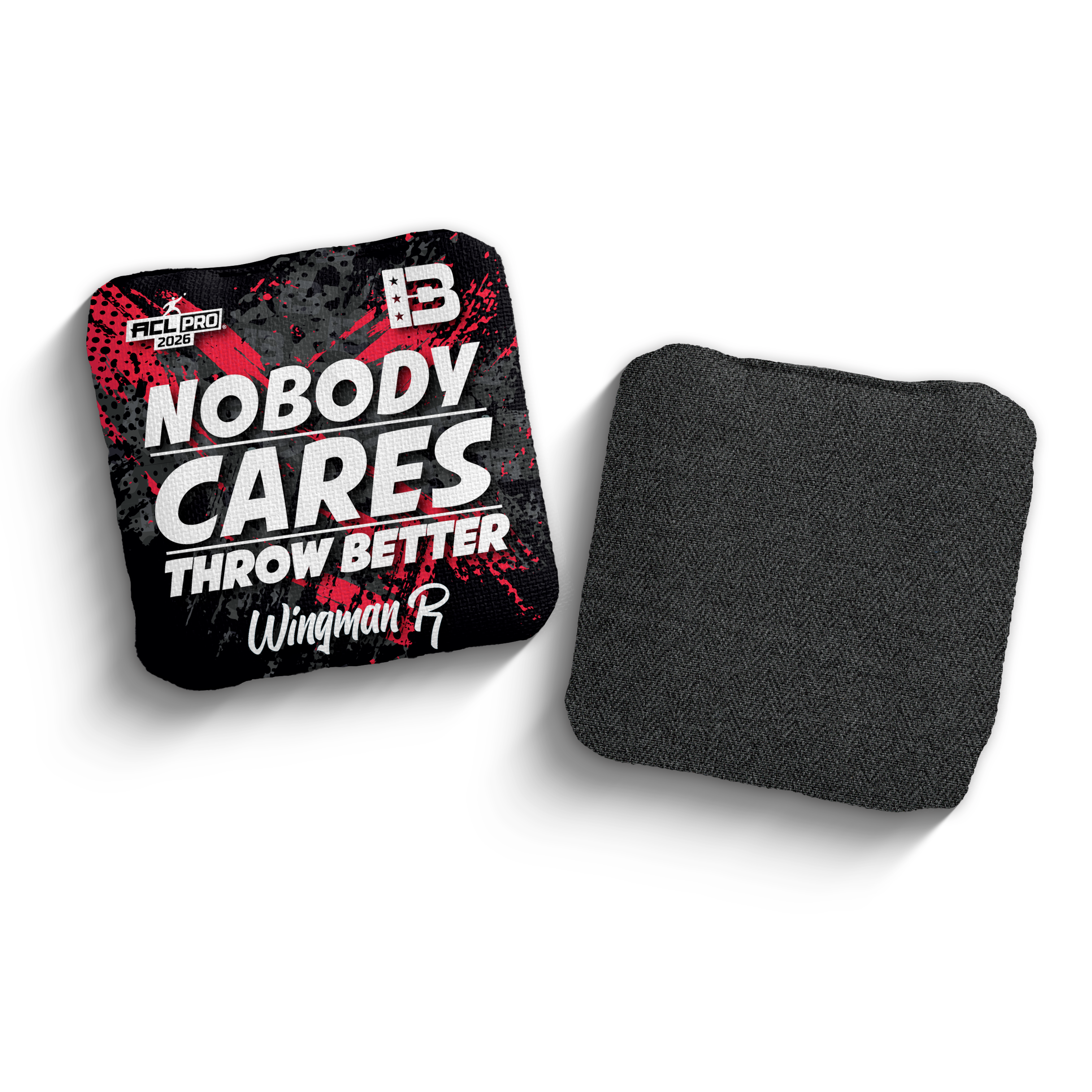 2026 Brotherhood Cornhole Wingman Nobody Cares Throw Better Edition ACL Pro Stamped Cornhole Bags - Brotherhood Cornhole