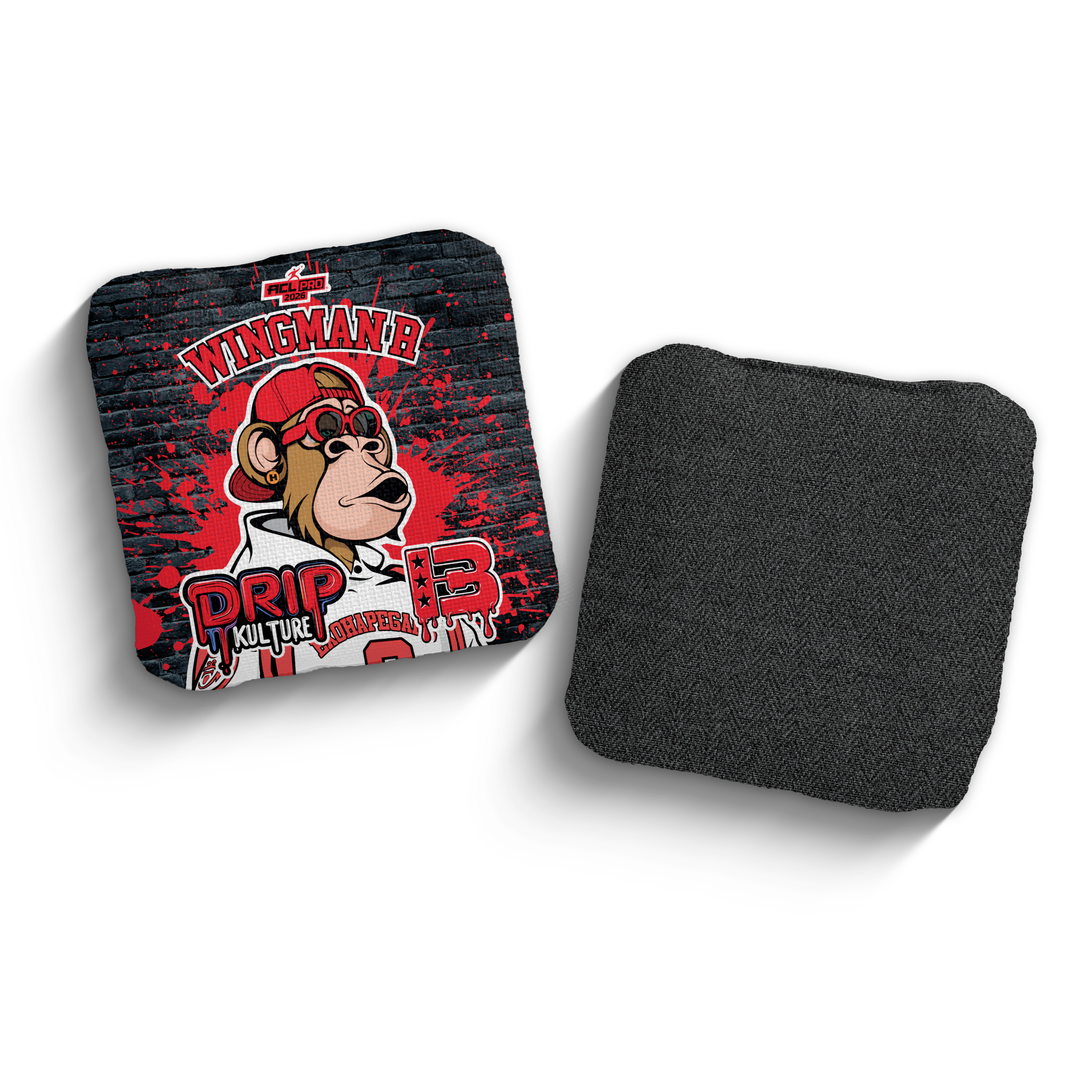 2026 Brotherhood Cornhole Wingman Drip Kulture Collaboration ACL Pro Stamped Cornhole Bags - Brotherhood Cornhole