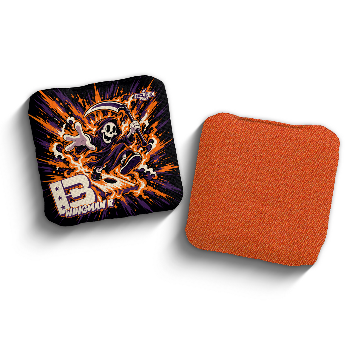 2027 Brotherhood Cornhole Wingman Reaper Parade Edition ACL Pro Stamped Cornhole Bags - Orange