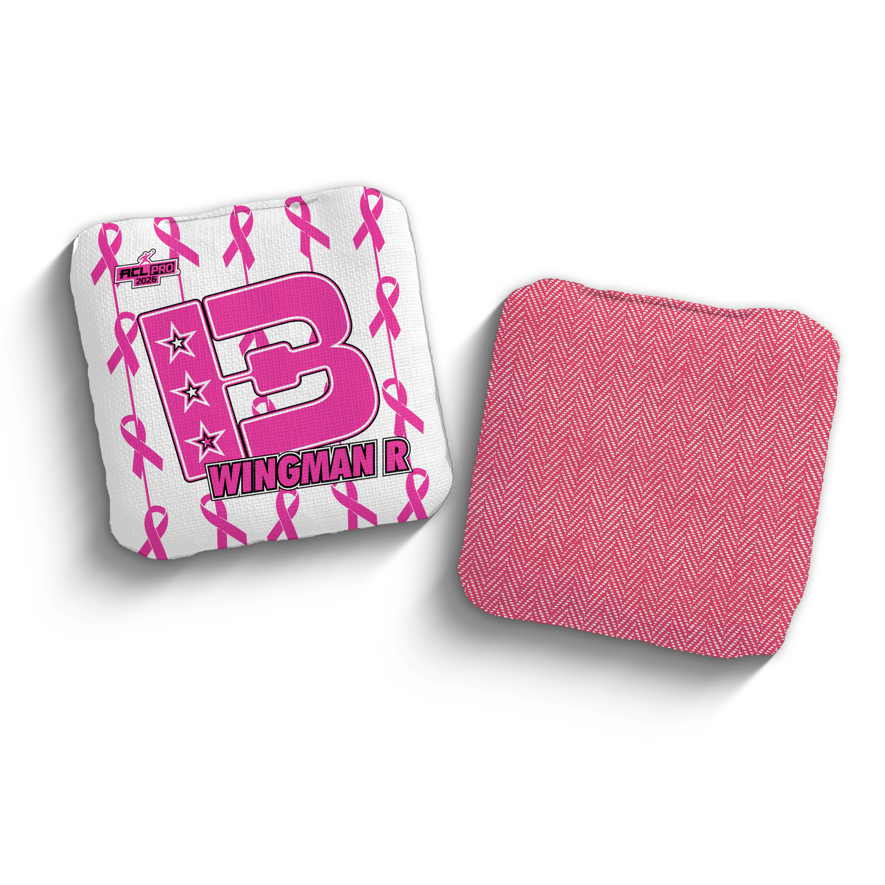 2026 Brotherhood Cornhole Wingman Breast Cancer Awareness TV Edition ACL Pro Stamped Cornhole Bags
