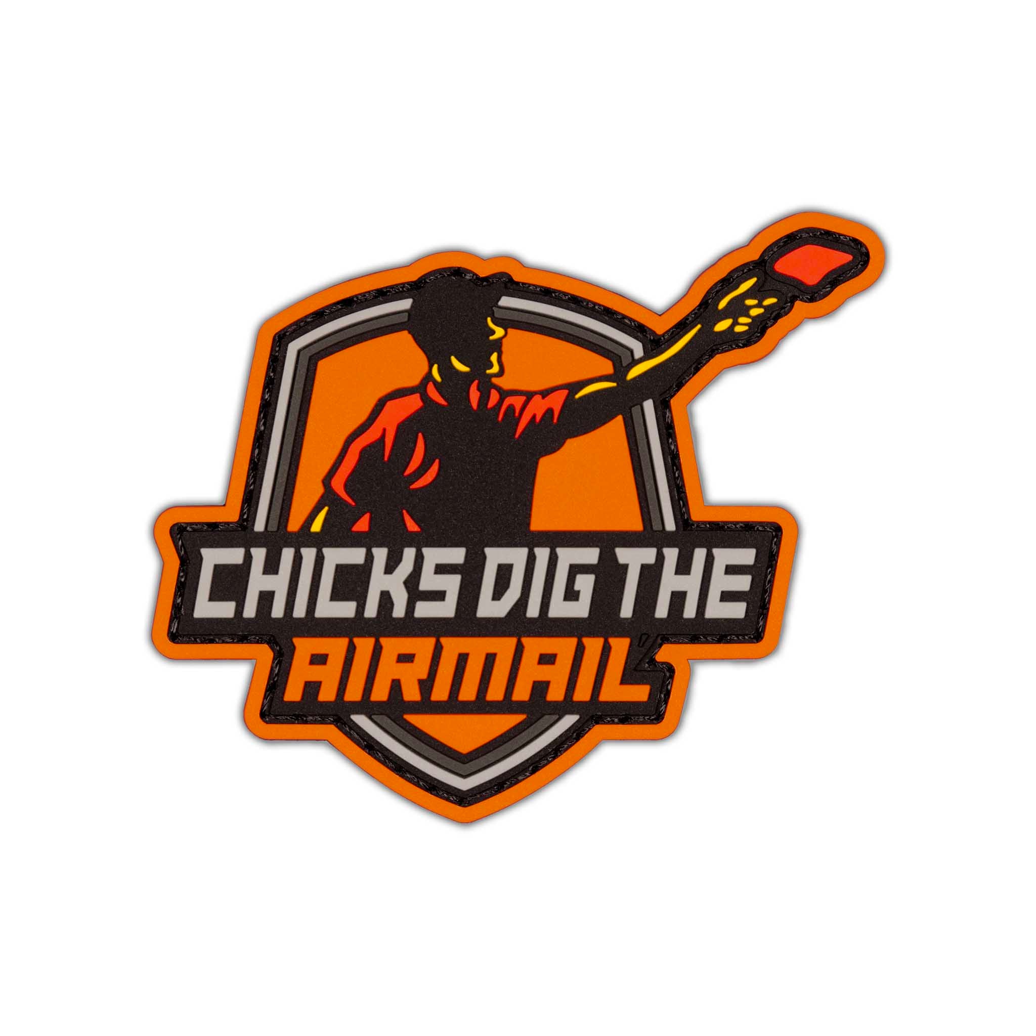 "Chicks Dig The Airmail" PVC Velcro Patch - Brotherhood Cornhole