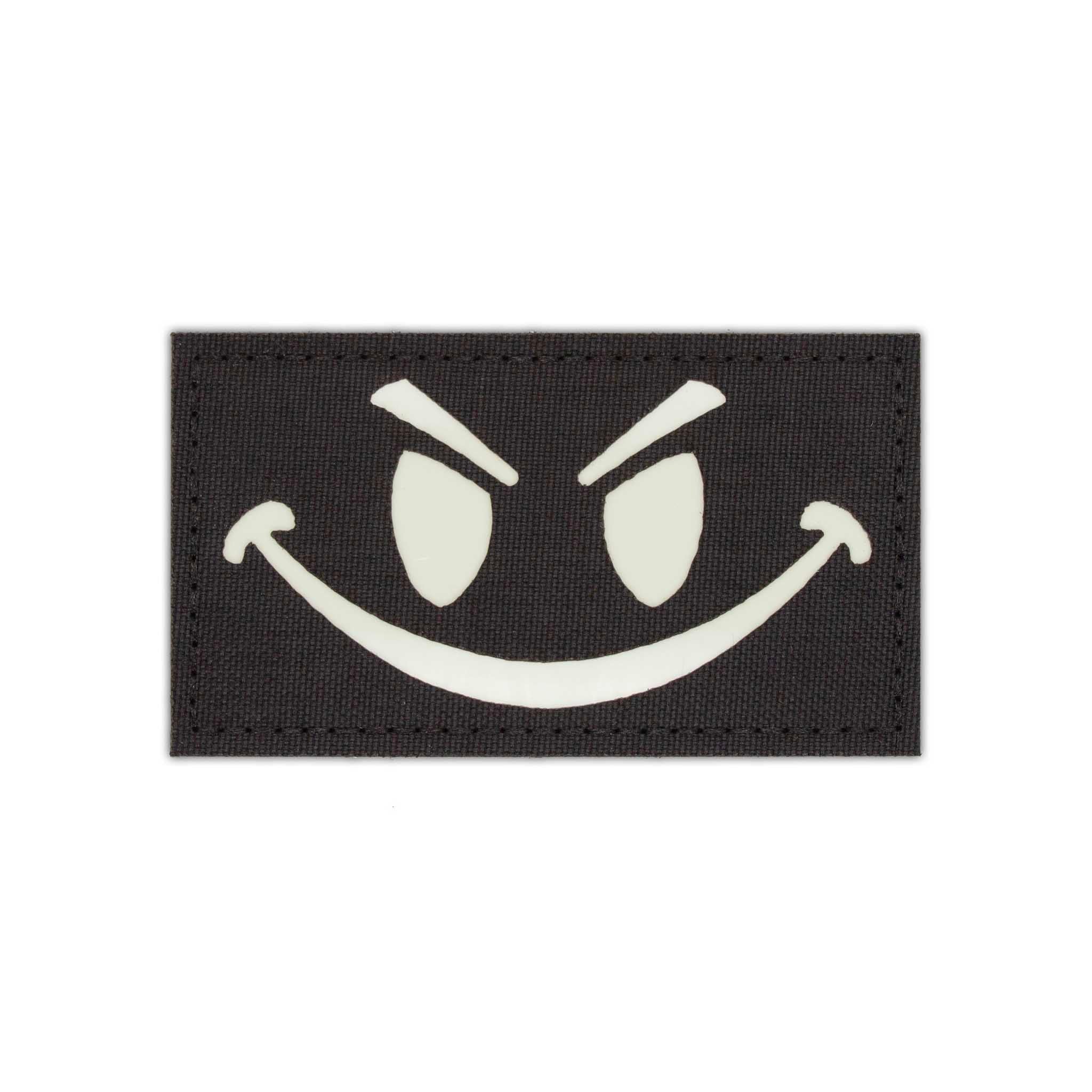 "Devious Smiley" Glow - In - The - Dark Velcro Patch - Brotherhood Cornhole
