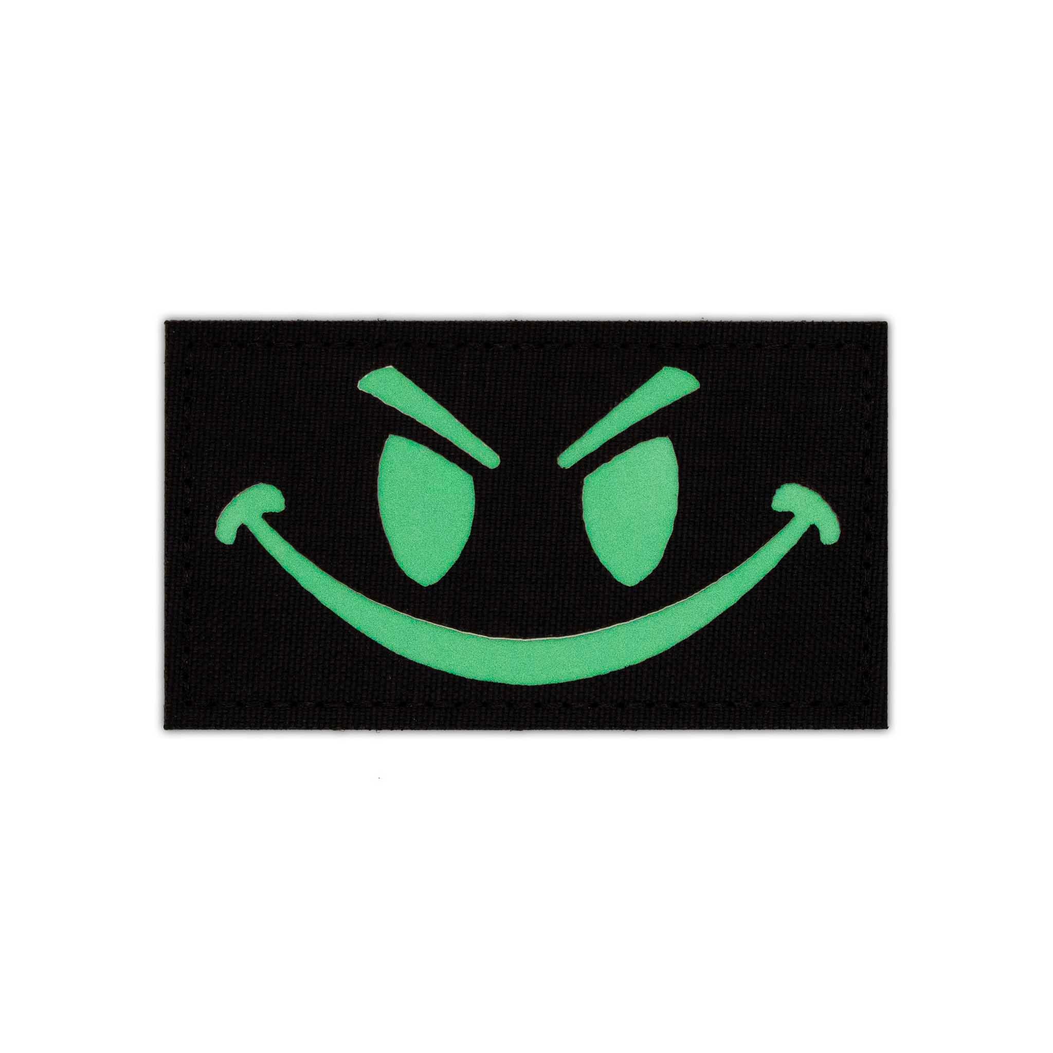 "Devious Smiley" Glow - In - The - Dark Velcro Patch - Brotherhood Cornhole