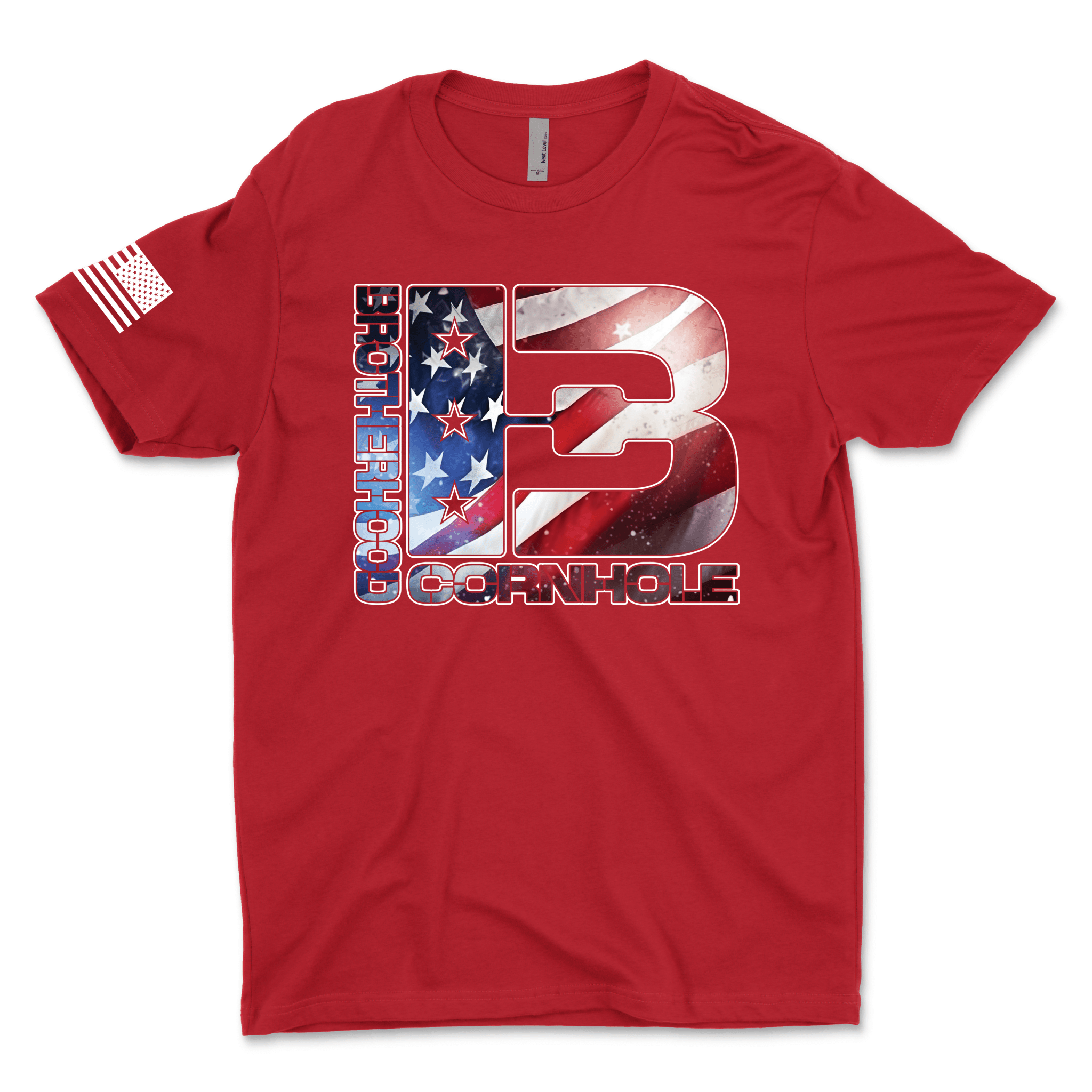 Men's BC American Flag Logo T-Shirt - Brotherhood Cornhole