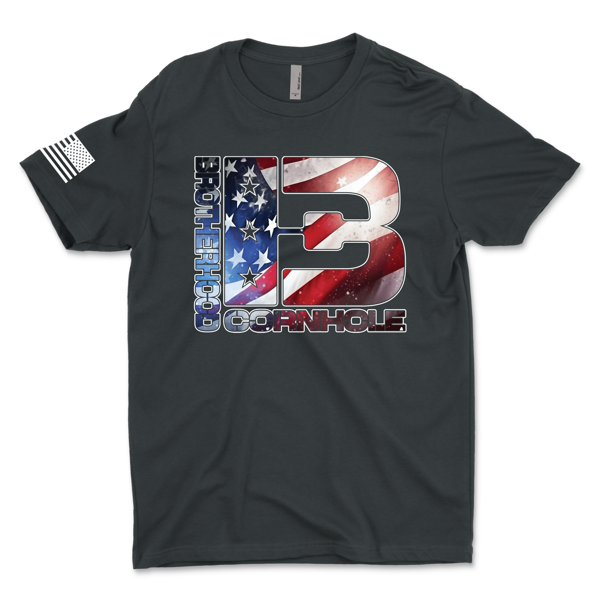 Men's BC American Flag Logo T-Shirt - Brotherhood Cornhole