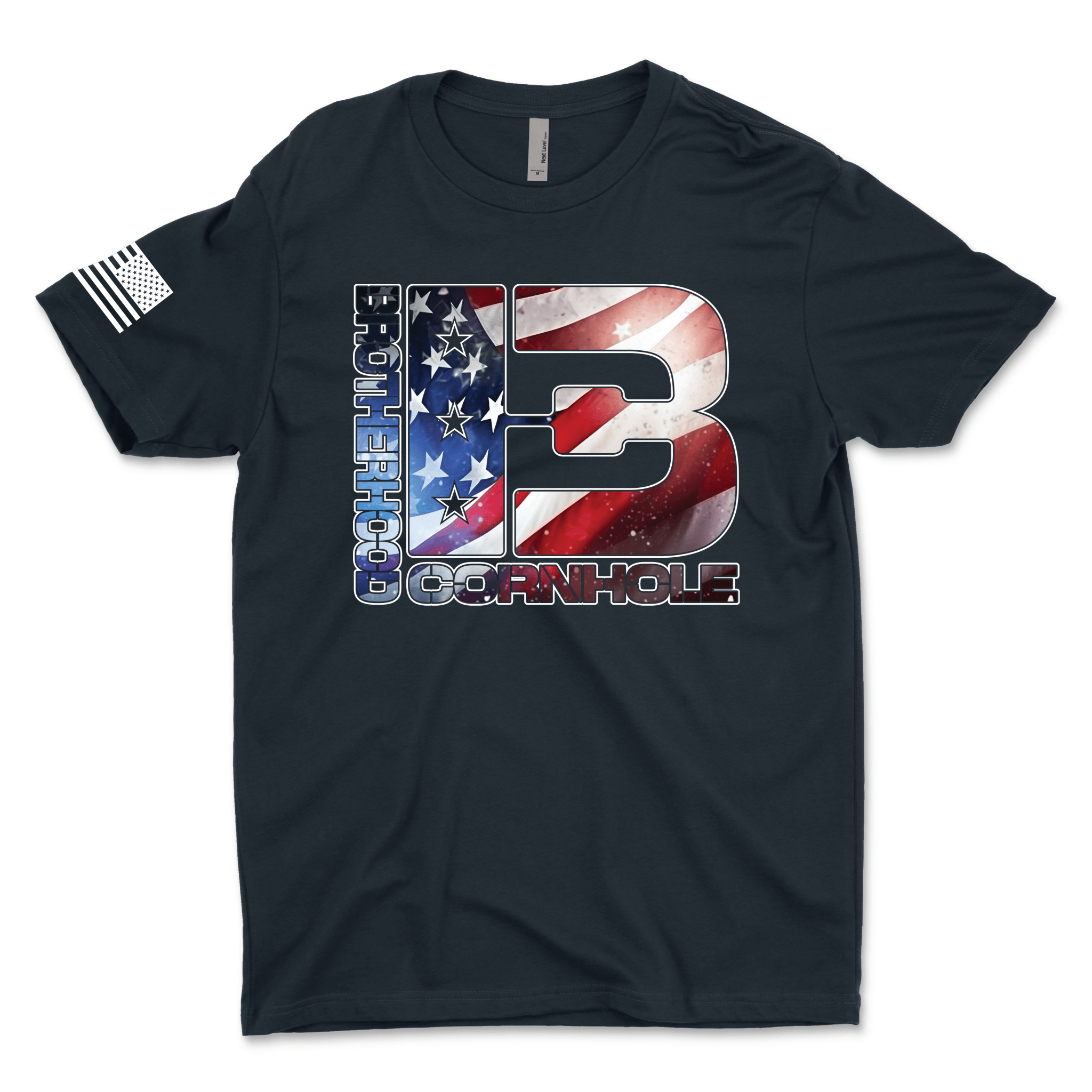 Men's BC American Flag Logo T-Shirt - Brotherhood Cornhole