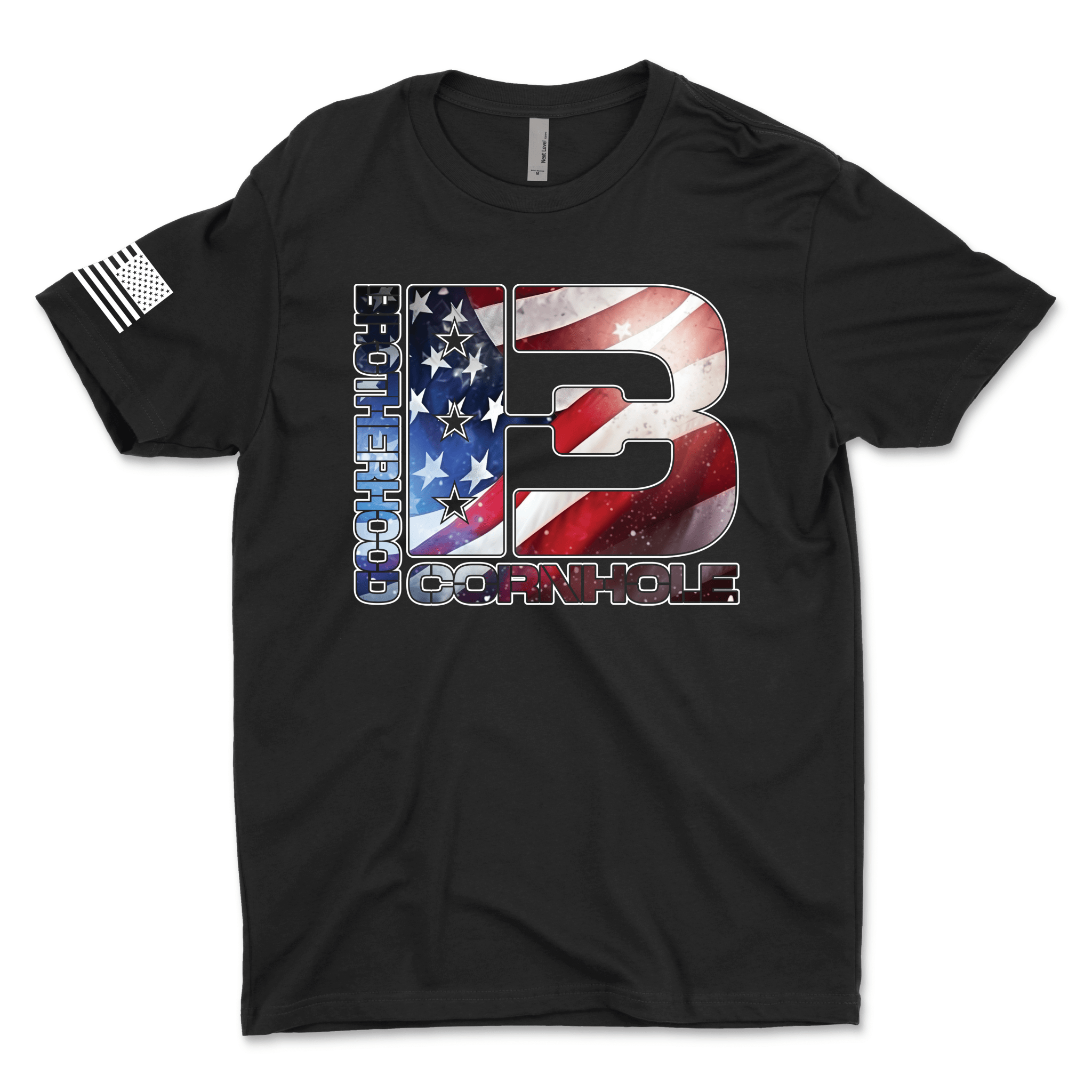 Men's BC American Flag Logo T-Shirt - Brotherhood Cornhole