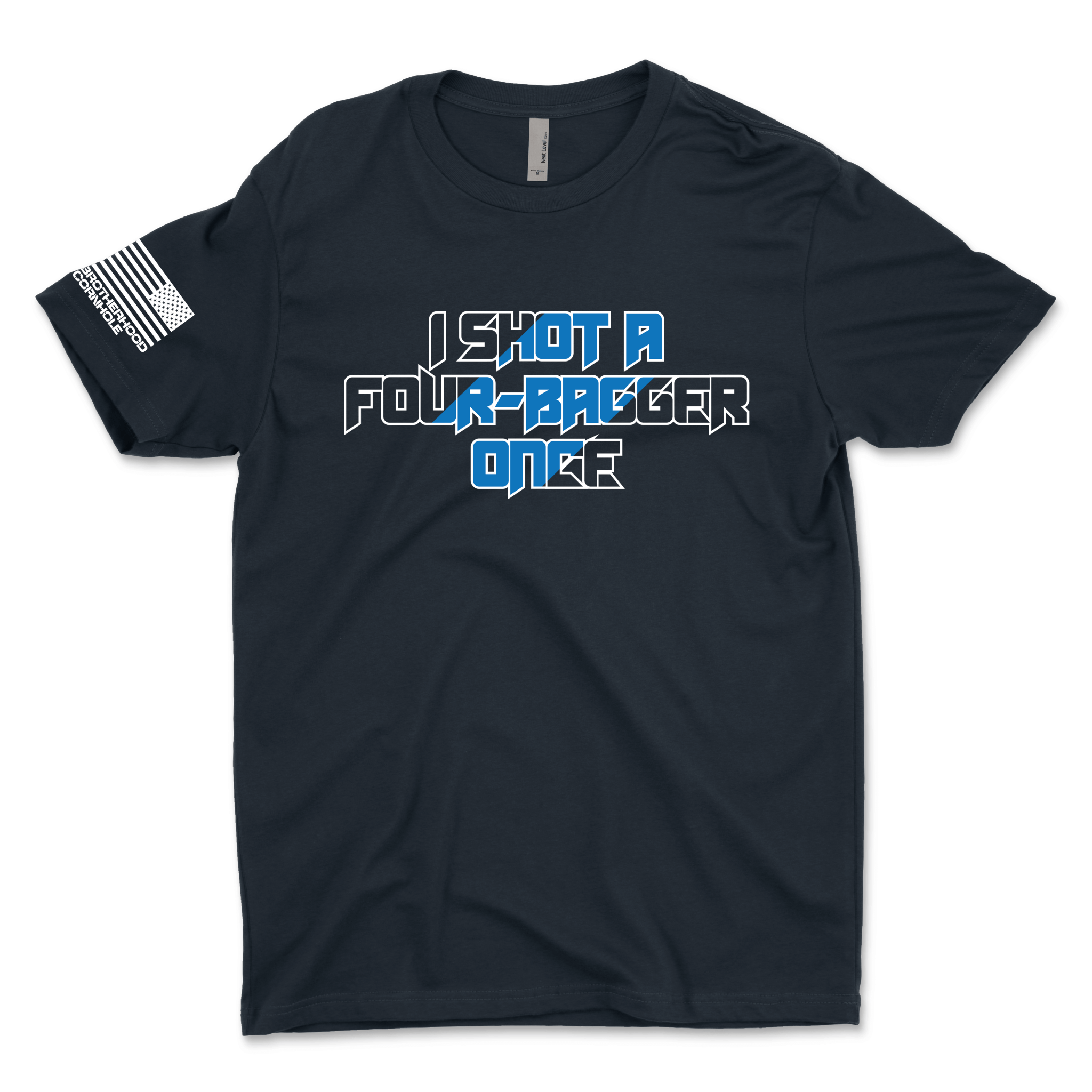 Men's "Four Bagger Once" T-Shirt - Brotherhood Cornhole