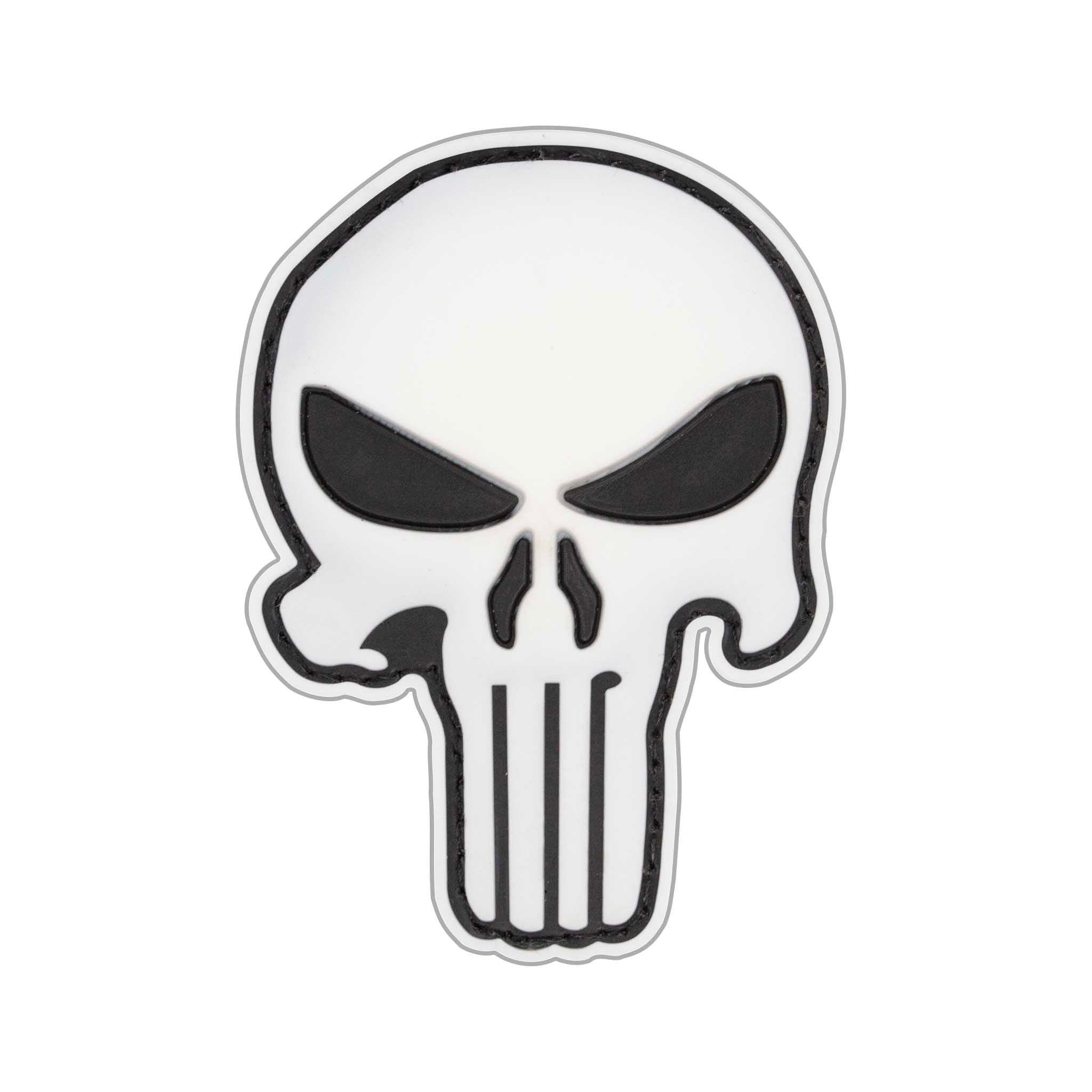 "Punisher" White PVC Velcro Patch - Brotherhood Cornhole