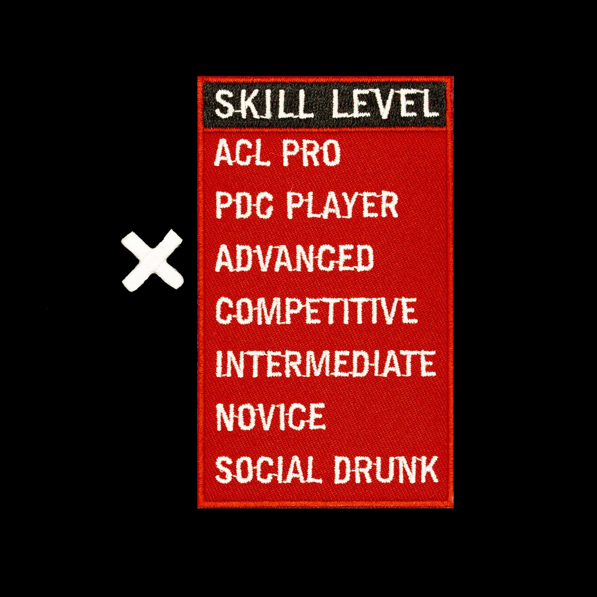 "Skill Level" Interactive Embroidered Velcro Patch - Brotherhood Cornhole