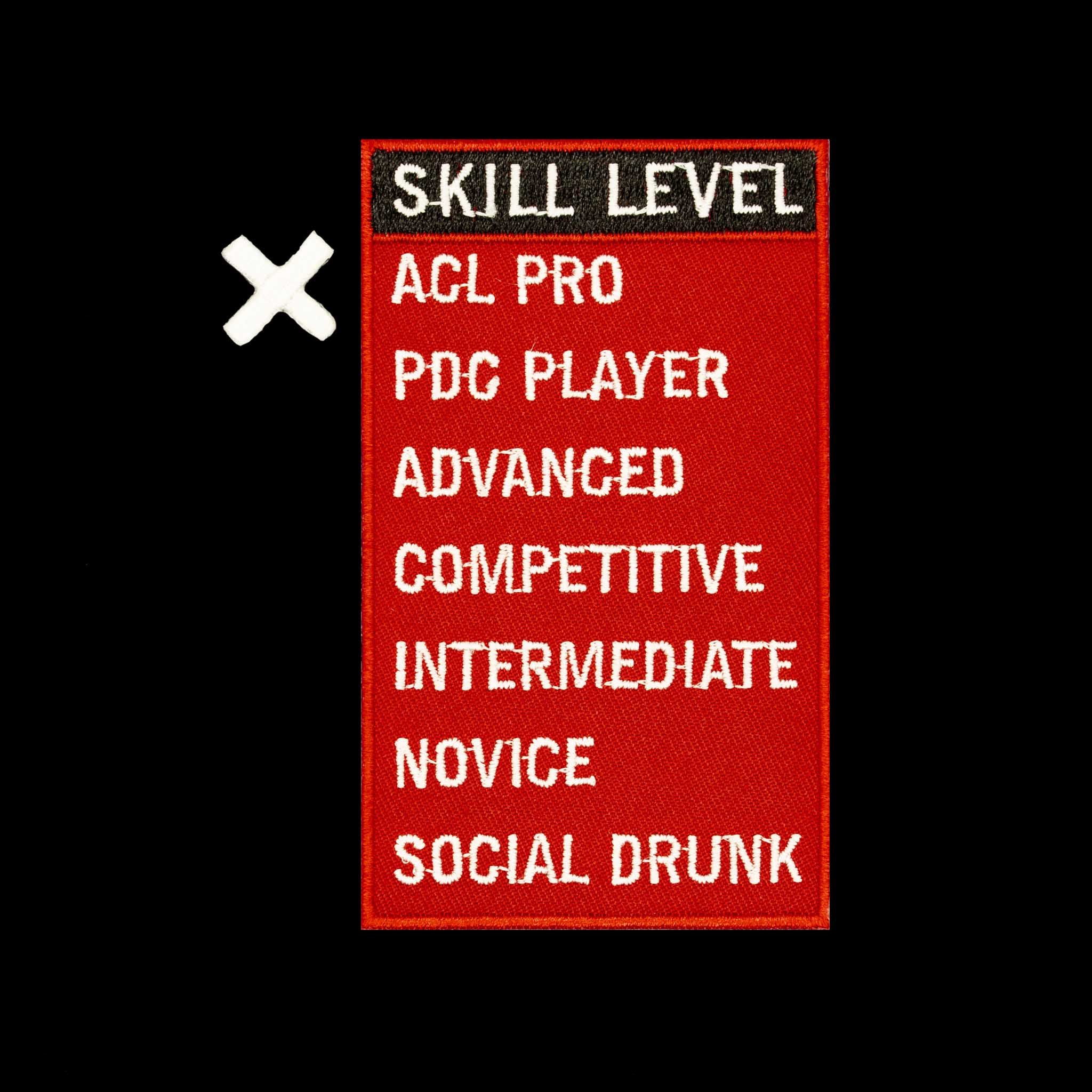 "Skill Level" Interactive Embroidered Velcro Patch - Brotherhood Cornhole