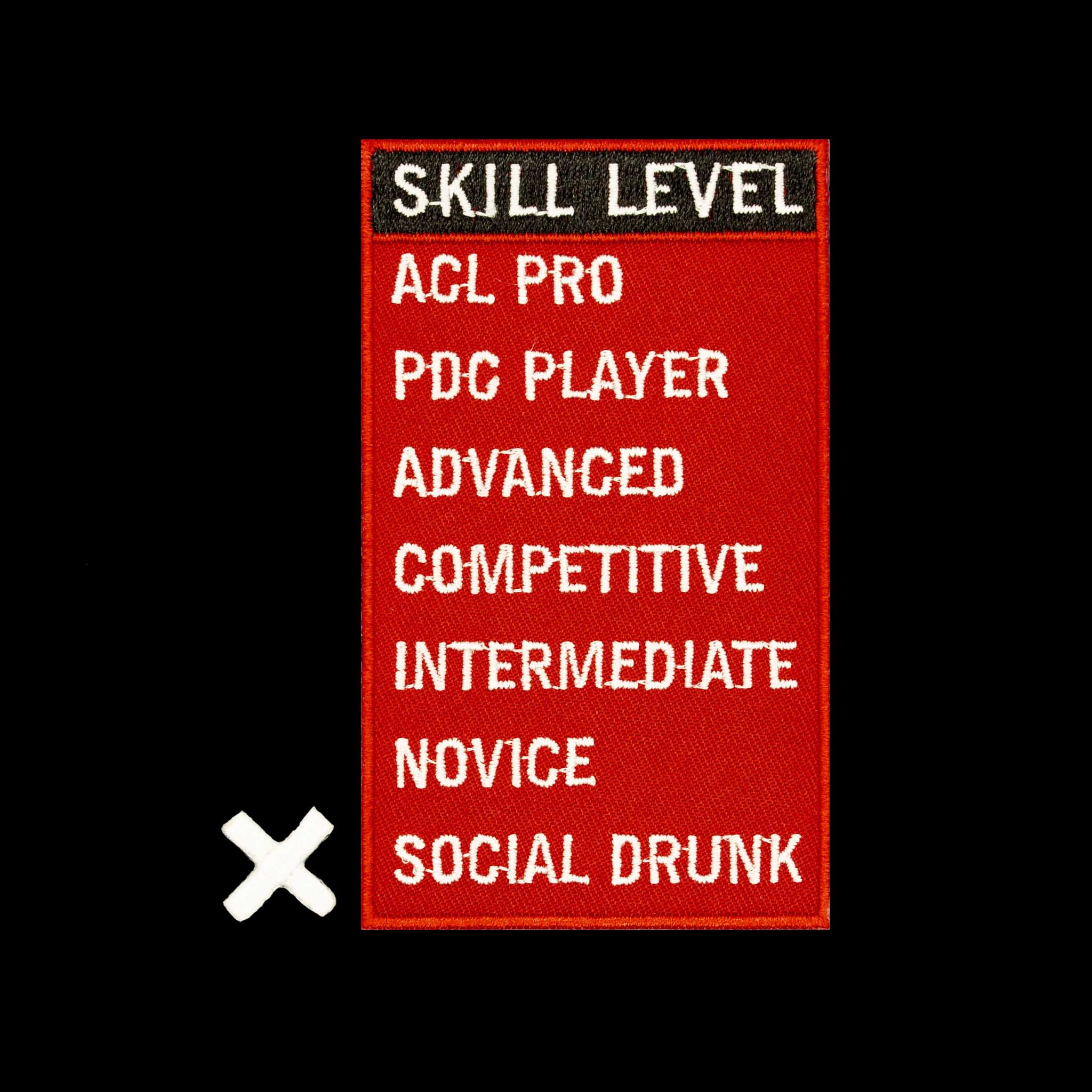 "Skill Level" Interactive Embroidered Velcro Patch - Brotherhood Cornhole