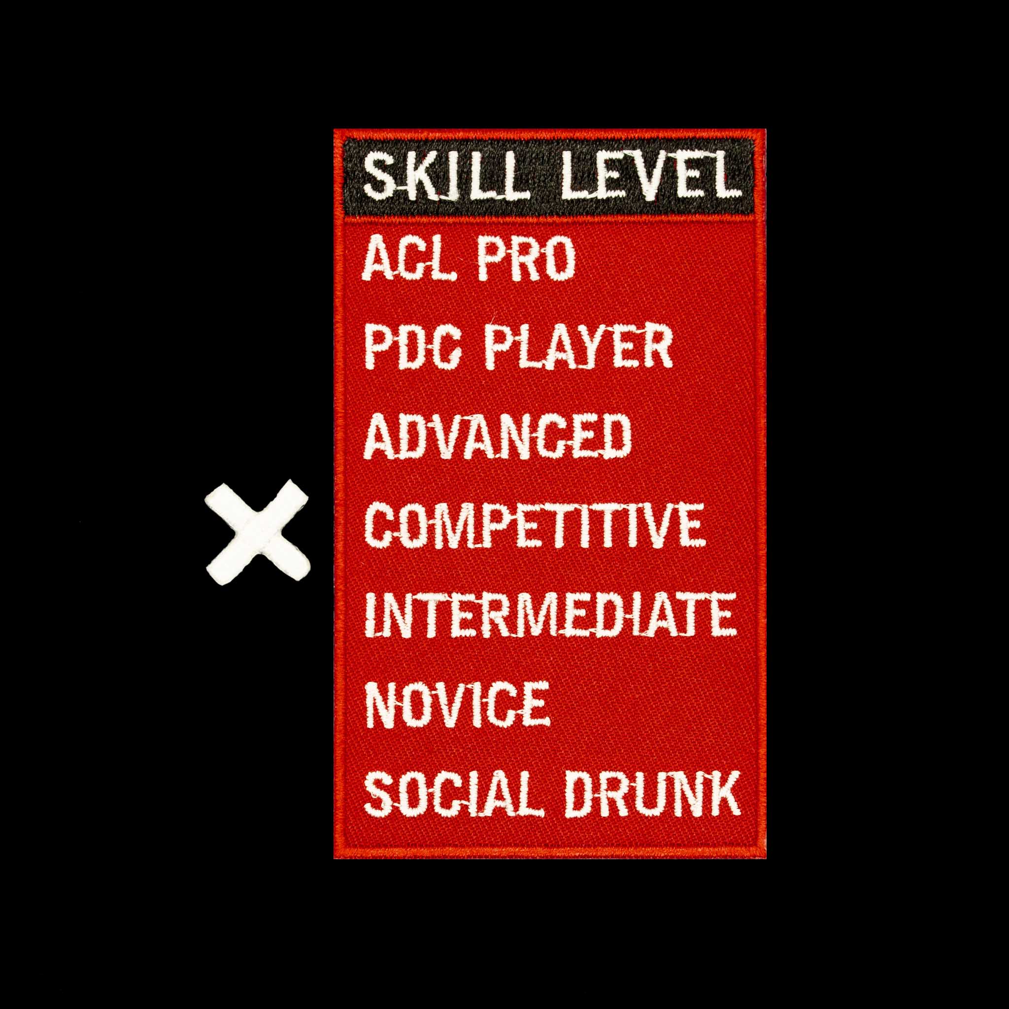 "Skill Level" Interactive Embroidered Velcro Patch - Brotherhood Cornhole