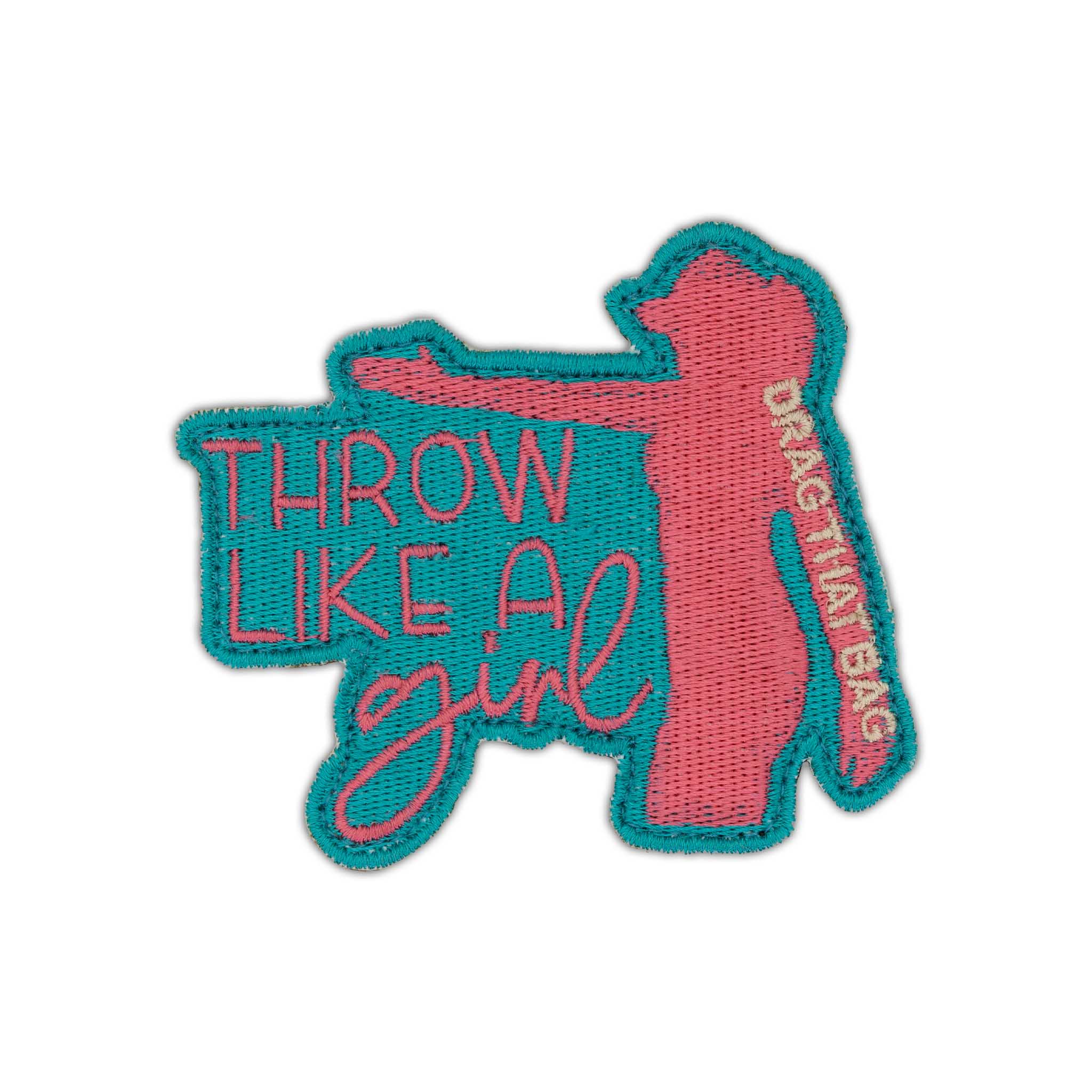 "Throw Like A Girl" Embroidered Velcro Patch - Brotherhood Cornhole