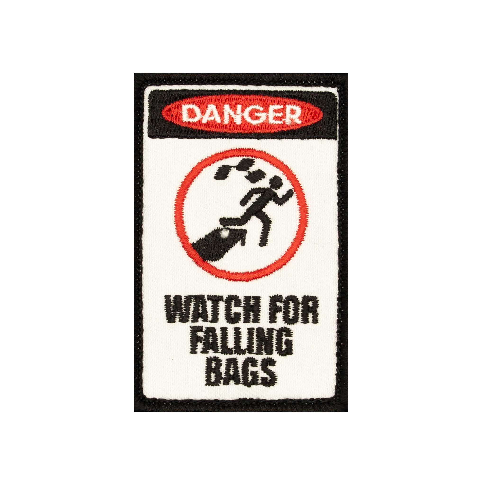 "Watch For Falling Bags" Embroidered Velcro Patch - Brotherhood Cornhole